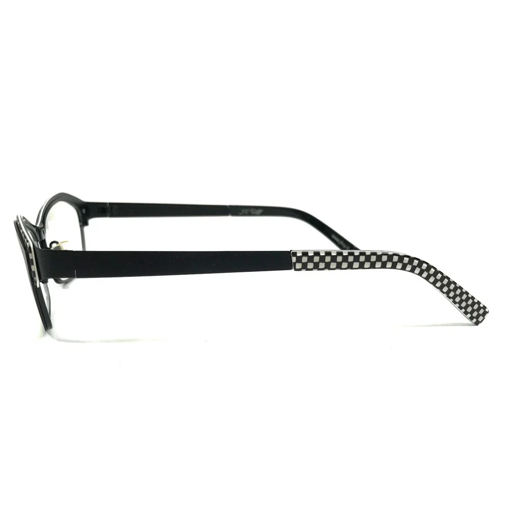 J.F. Rey Eyeglasses Frames JF2555 0010 Black White Checkered Full Rim 53-15-134